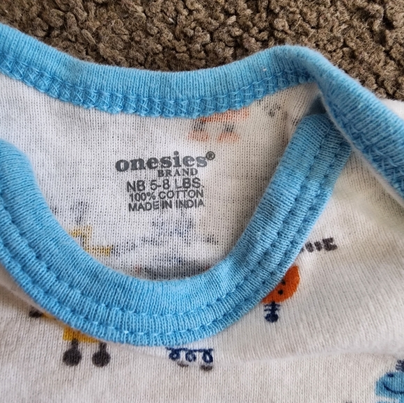 White/Blue Robot Onesie, NB - Picture 4 of 5